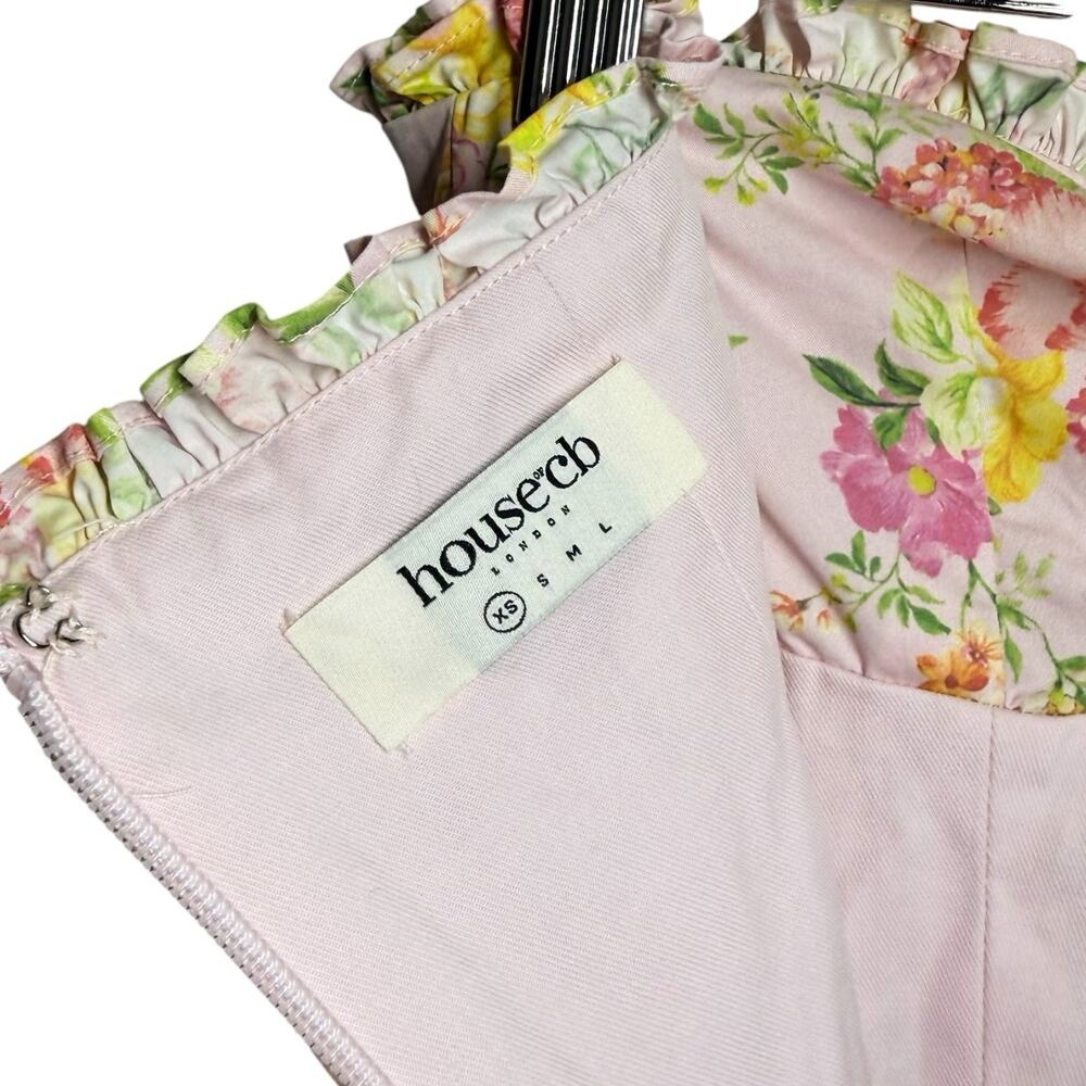 House Of CB Light Pink 2 Piece Floral Corset Clarabelle Midi Sun Dress XS - Picture 12 of 16